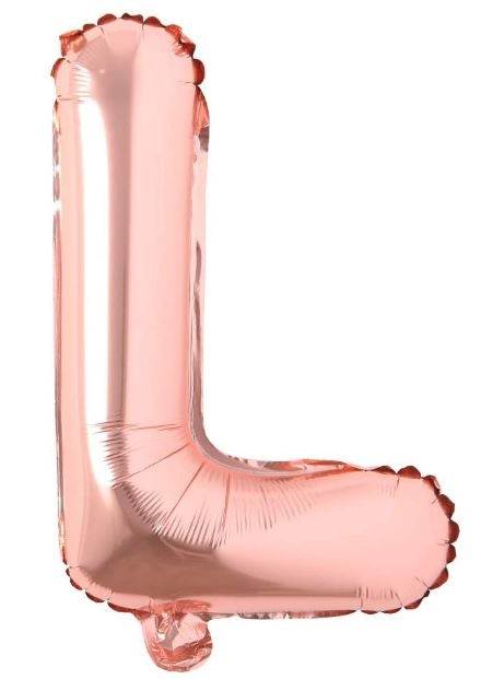 Block Letter Rose Gold Balloon - Letter L
