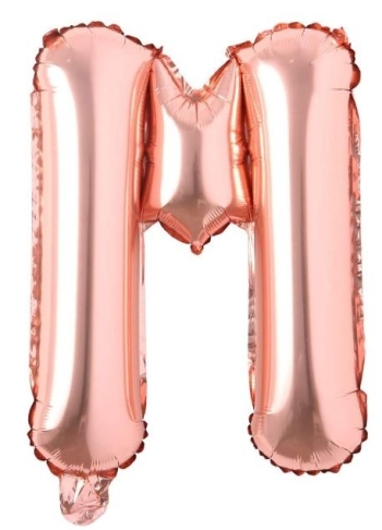 Block Letter Rose Gold Balloon - Letter M