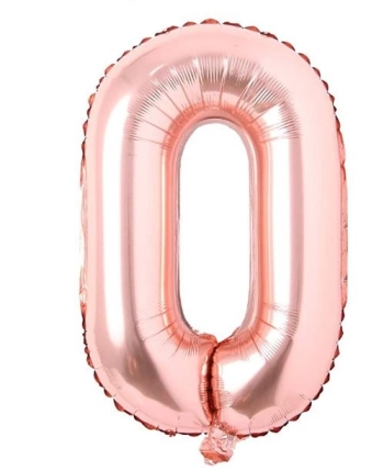 Block Letter Rose Gold Balloon - Letter O