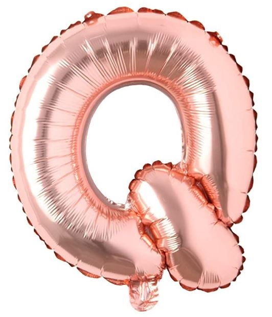 Block Letter Rose Gold Balloon - Letter Q