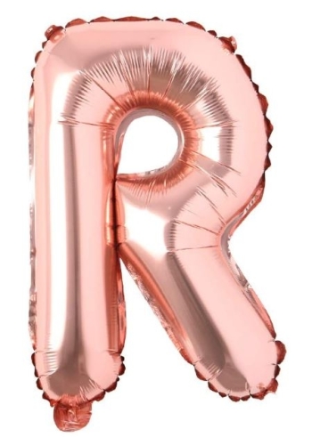 Block Letter Rose Gold Balloon - Letter R