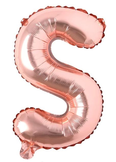 Block Letter Rose Gold Balloon - Letter S