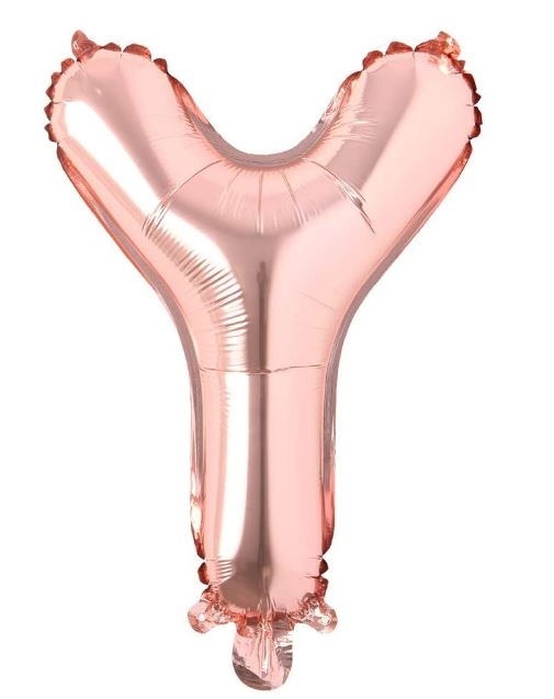 Block Letter Rose Gold Balloon - Letter Y