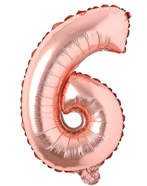 Block Number Rose Gold Balloon - Number Six