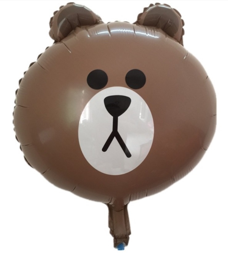 Brown Line Friends Bear Face Balloon
