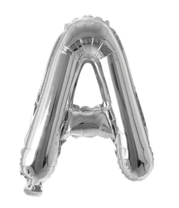 Block Letter Silver Balloon - Letter A