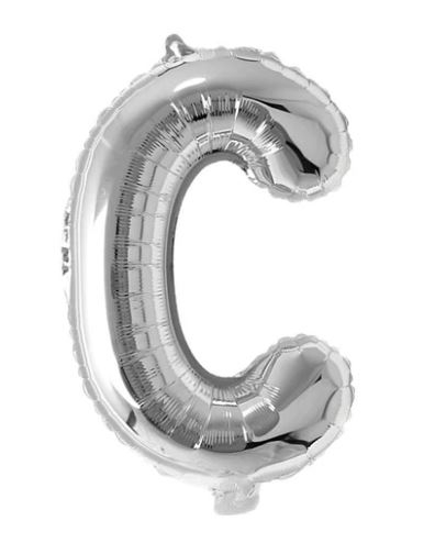 Block Letter Silver Balloon - Letter C