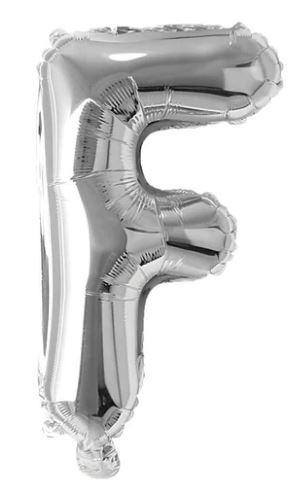 Block Letter Silver Balloon - Letter F