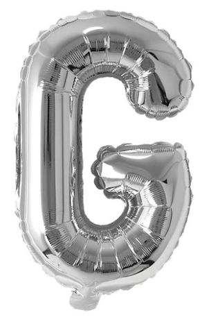 Block Letter Silver Balloon - Letter G