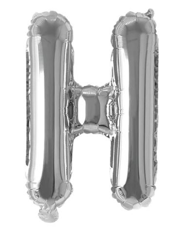 Block Letter Silver Balloon - Letter H