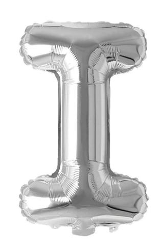 Block Letter Silver Balloon - Letter I