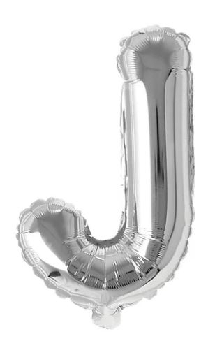 Block Letter Silver Balloon - Letter J