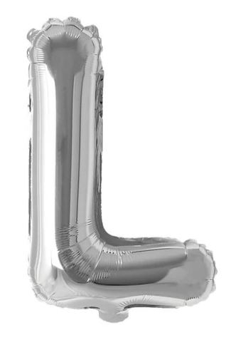 Block Letter Silver Balloon - Letter L