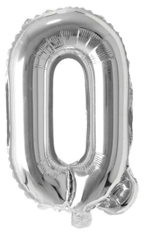 Block Letter Silver Balloon - Letter Q