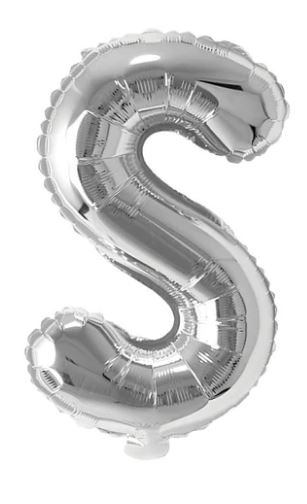 Block Letter Silver Balloon - Letter S