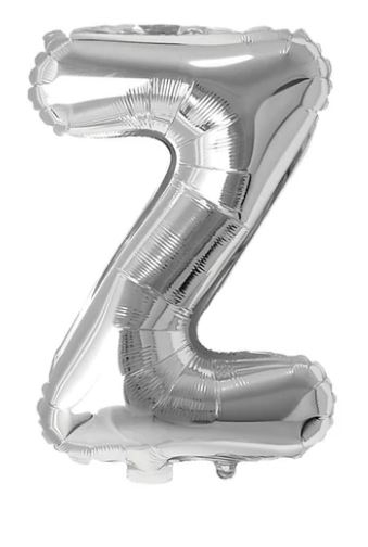 Block Letter Silver Balloon - Letter Z