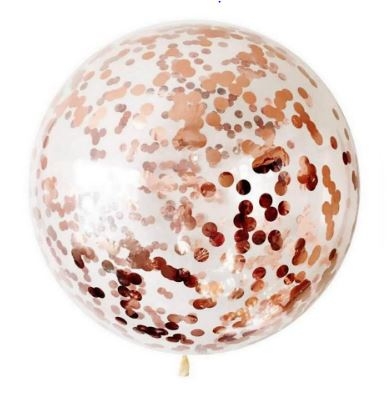 24 inch Confetti Rose Gold Balloon