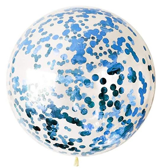 24 inch Confetti Blue Balloon