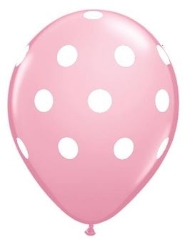 11 inch Pink Polka Dot Balloon