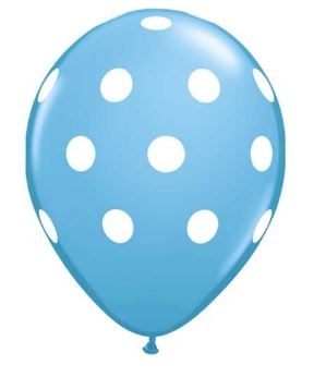 11 inch Pale Blue Polka Dot Balloon
