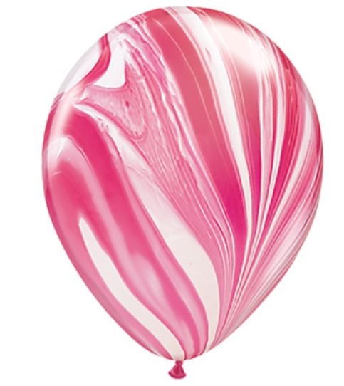 11 inch Red And White Agate Balloon