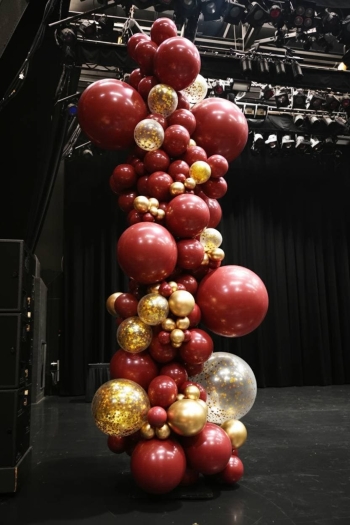 [10FT] Sophisticated Glam Merlot Grand Confetti Garland Column INDOOR