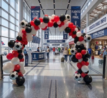 [10x10FT] Double Garland Arch - Soccer World Cup Party - Indoor