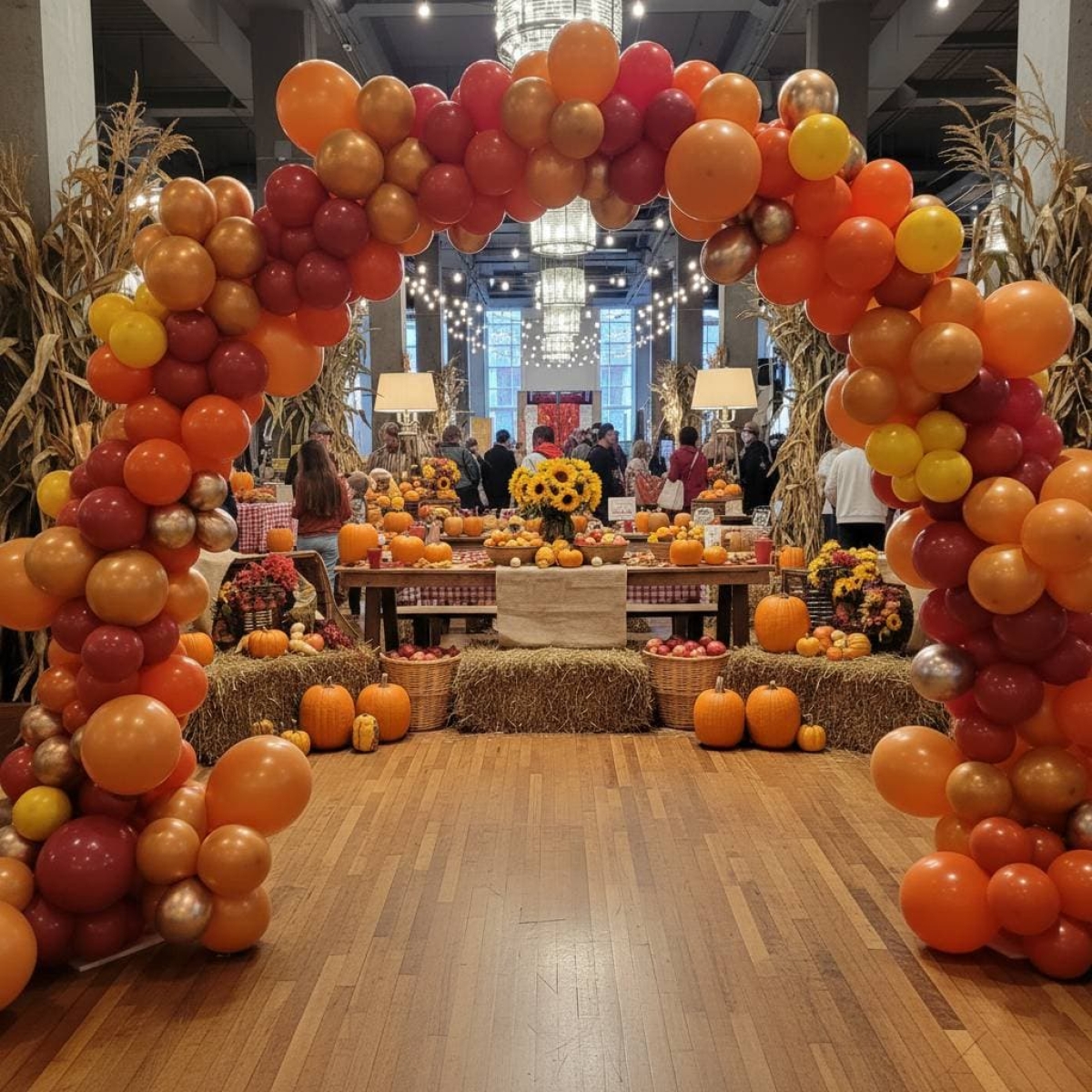 [10x10FT] Double Garland Arch - Solid Fall Colours  - Indoor