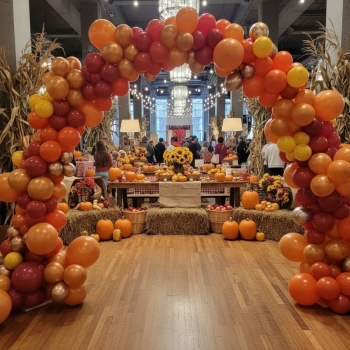 [10x10FT] Double Garland Arch - Solid Fall Colours  - Indoor