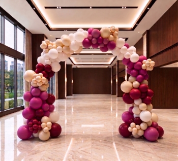 [10x10FT] Organic Solid Colour Double Garland Arch [INDOOR]