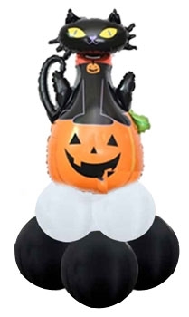 [2FT] Spooky Kitty Balloon Centerpiece AIR FILLED