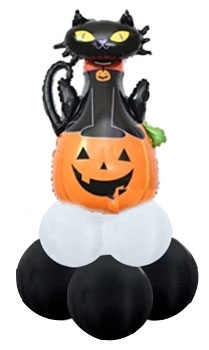 [2FT] Spooky Kitty Balloon Centerpiece AIR FILLED
