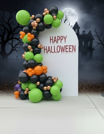 [3 DAY RENTAL] 6.6 ft Backdrop Halloween Themed and Balloon Garland (Indoor)
