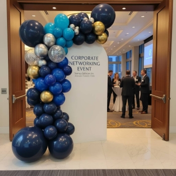 [3 DAY RENTAL] 6.6 ft Backdrop with Custom Message and  Balloon Garland (Indoor)
