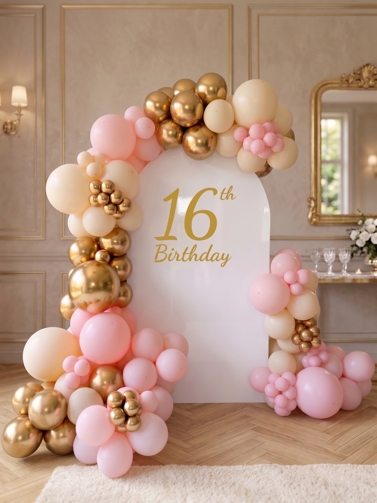 [3 DAY RENTAL] 6.6 ft Backdrop with Custom Message and Balloon Garland (Indoor)
