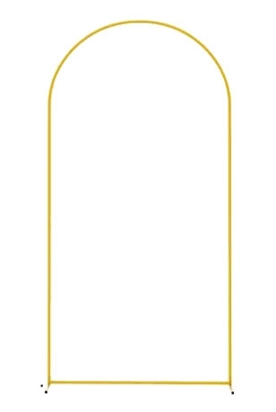[3 DAY RENTAL] 6.6ft H x 3.3ft W | Single Curved Metal Backdrop Arch - Gold