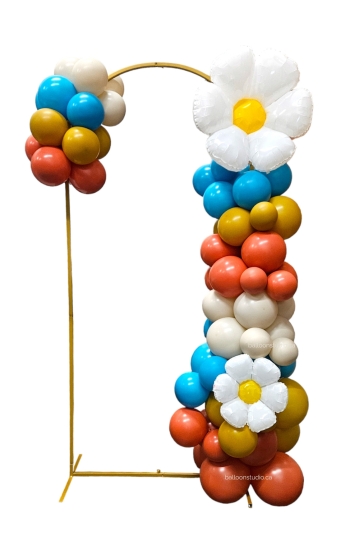 [3 DAY RENTAL] Single Curved Metal Backdrop Arch - Spring Balloon Clusters 