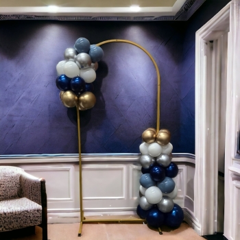 [3 DAY RENTAL] Single Curved Metal Backdrop Arch Graduation Balloon Clusters