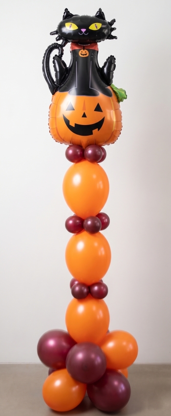 [5FT] Linky Halloween Kitty Balloon Column Air-Filled INDOOR