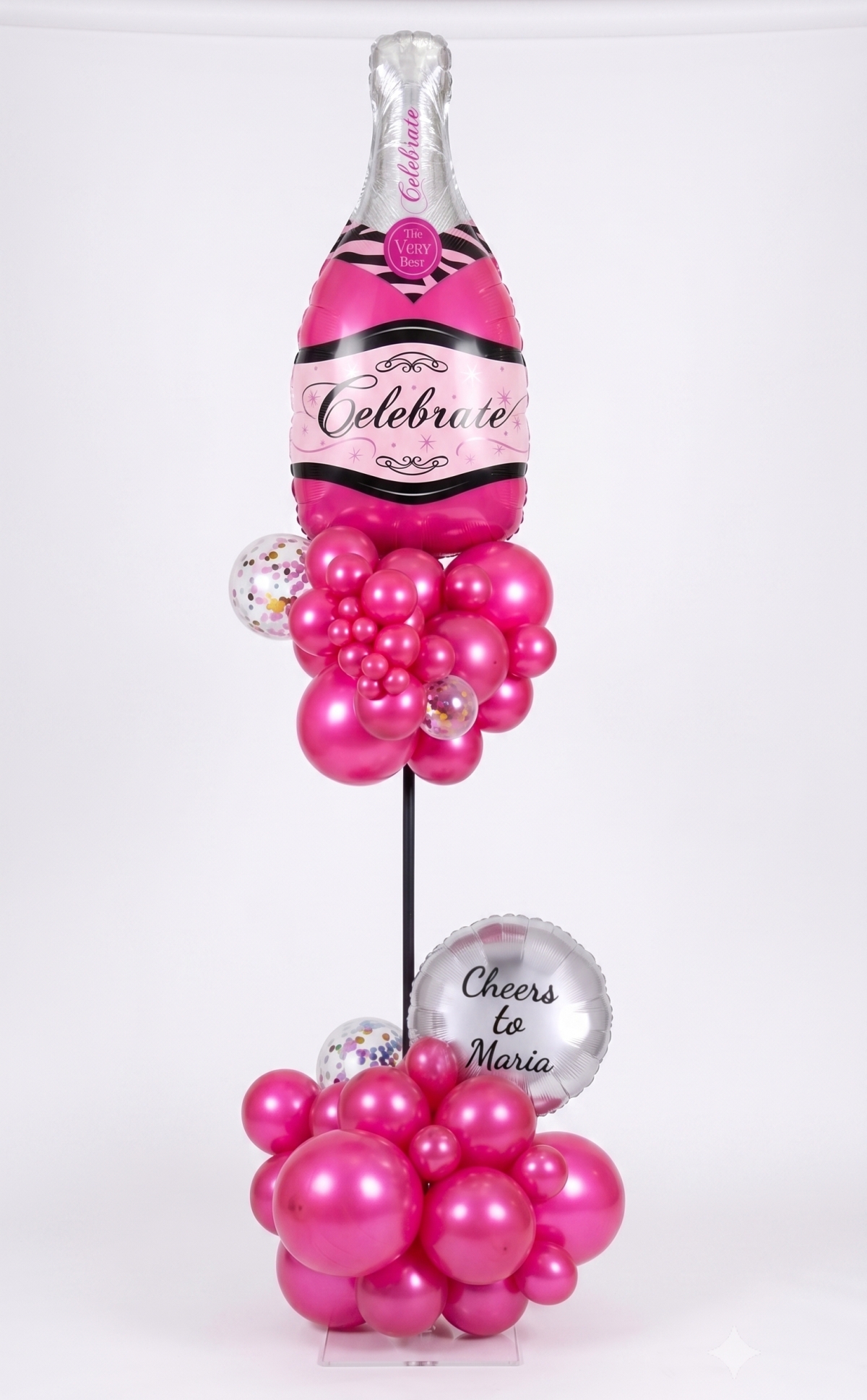 [6FT] Cheers to You Birthday Fuchsia Balloon Column
