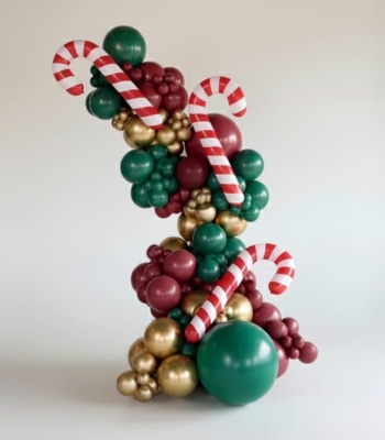 [8x2FT] Organic Christmas Candy Cane Garland Column INDOOR