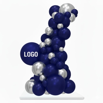 [8x3FT] OUTDOOR Organic Garland On Base with Custom Printed Vinyl Logo