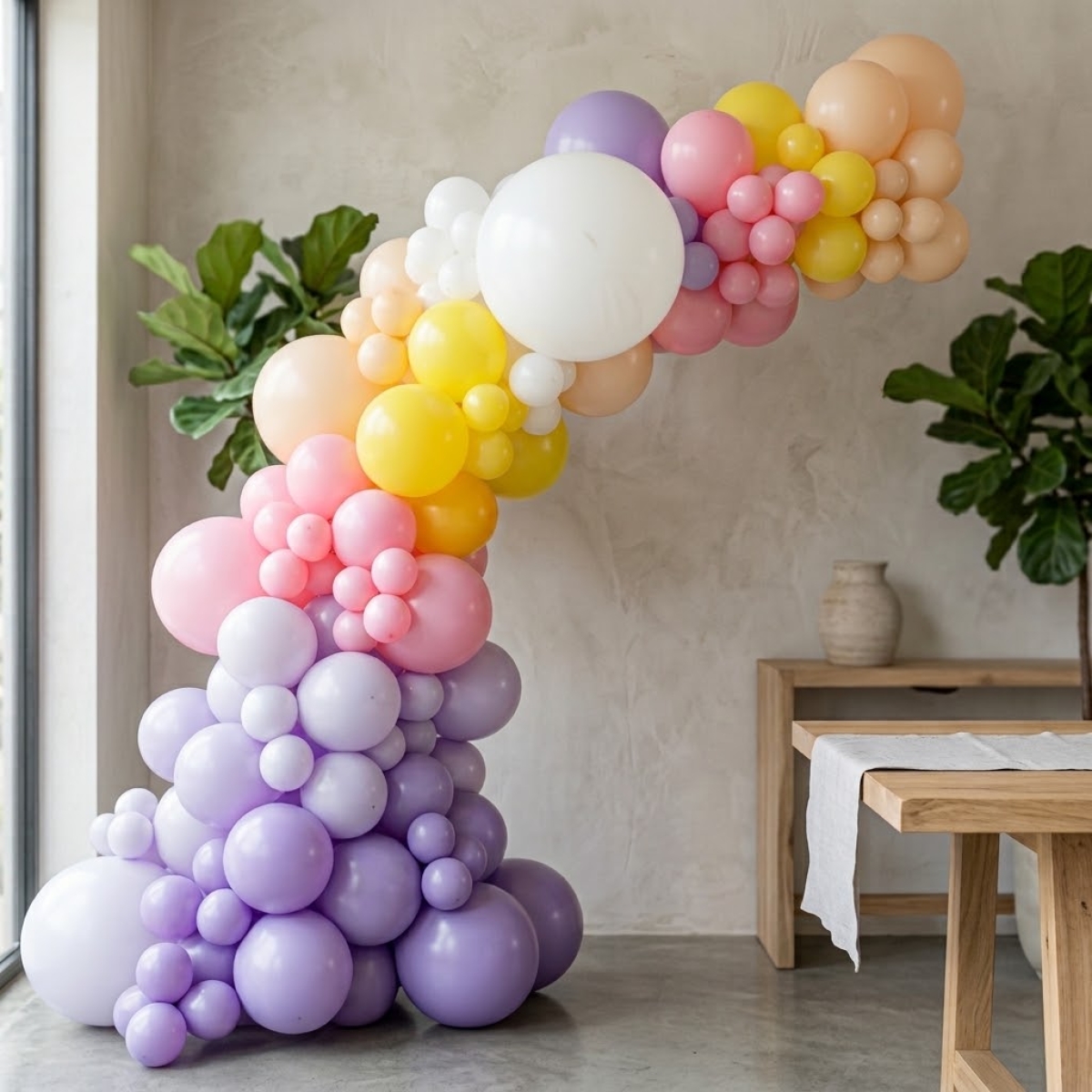 [8x4FT] Organic Gradient Garland Half Arch [INDOOR]