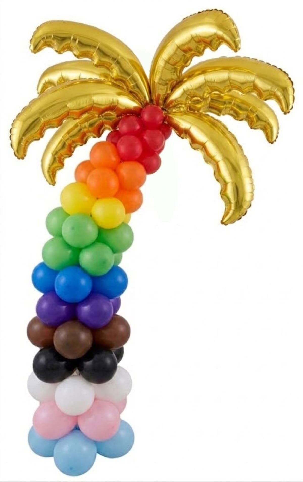 [8FT] Indoor Garland Column Palm Tree and Palm Fronds in Gold