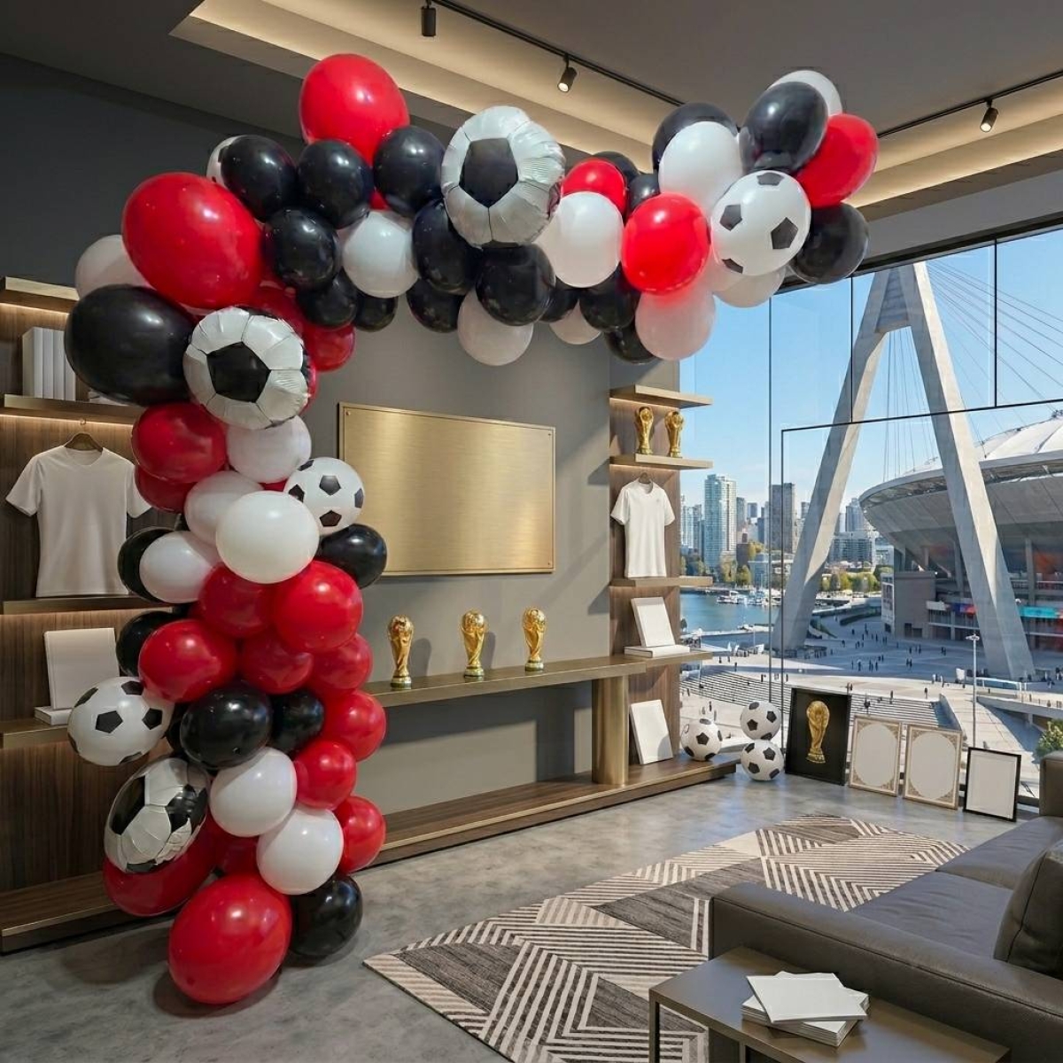 [8x6FT] Slim Organic Soccer Garland Half Arch