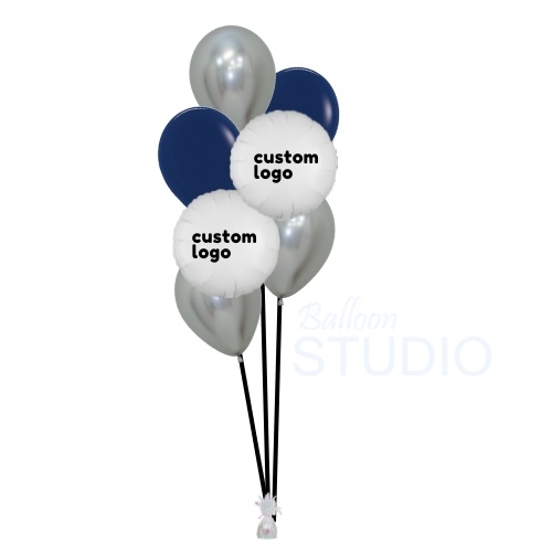 [Bouquet of 7] 5 Latex + 2 Custom Printed 18inch Logos