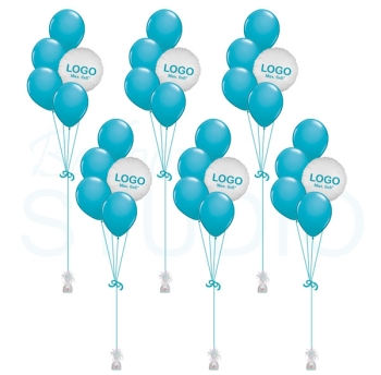 [Set of 6] Custom Printed Vinyl Hybrid Balloon Bouquets of 5