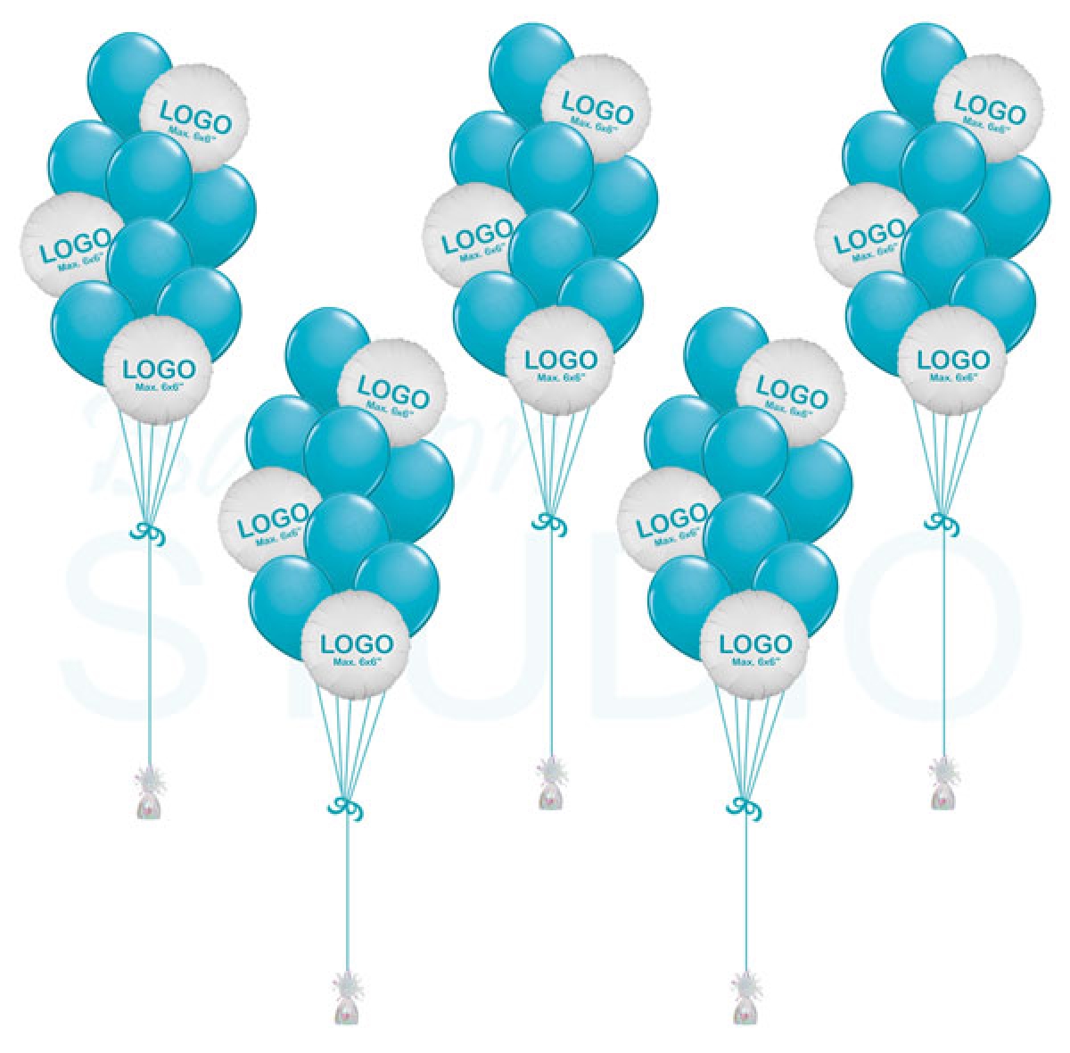 [Set of 5] Custom Printed Vinyl Hybrid Balloon Bouquets of 10