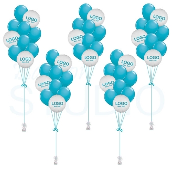 [Set of 5] Custom Printed Vinyl Hybrid Balloon Bouquets of 10