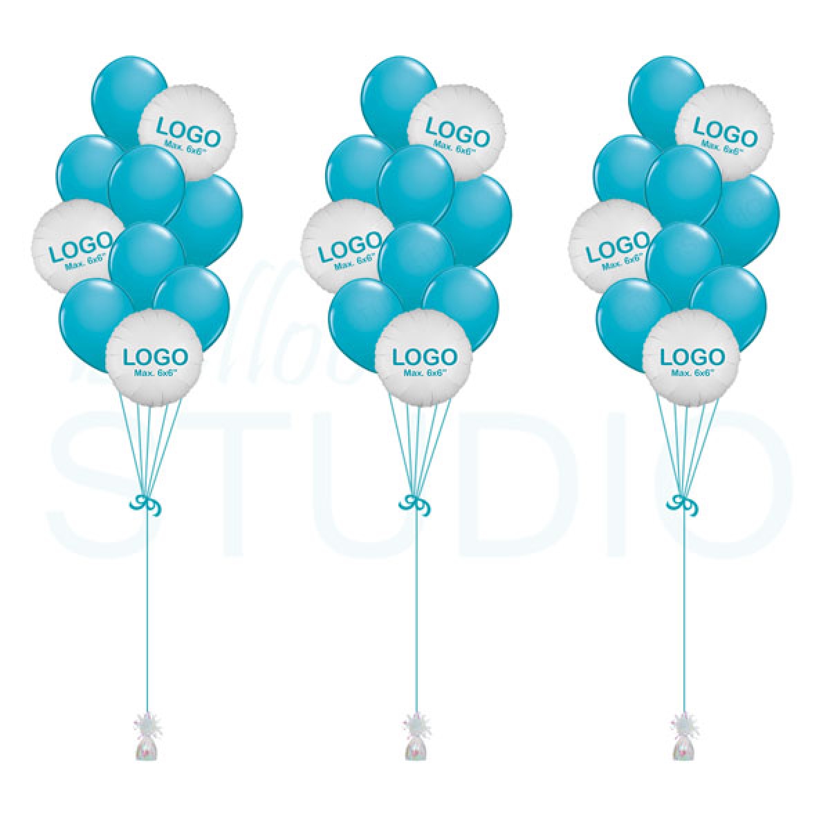 [Set of 3] Custom Printed Vinyl Hybrid Balloon Bouquets of 10